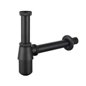 Sifón botella metálico negro 1 1/4"